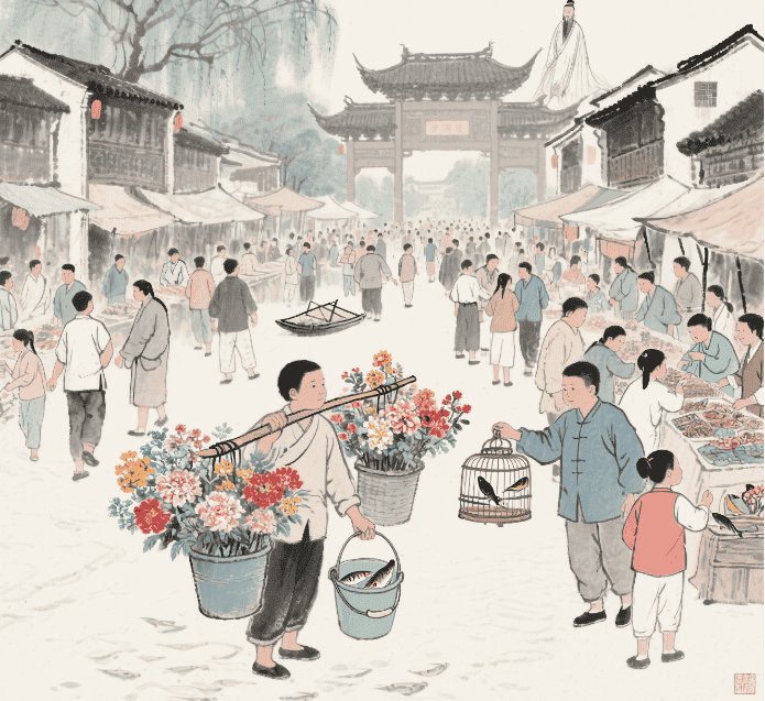 夫子庙花鸟鱼虫市
