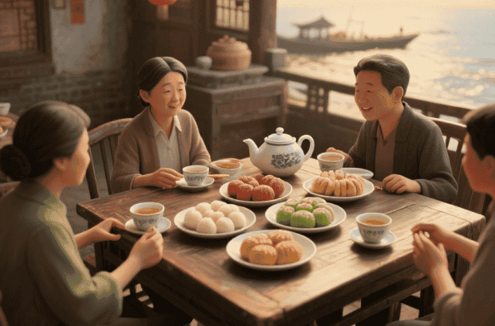 东台早茶四色点心