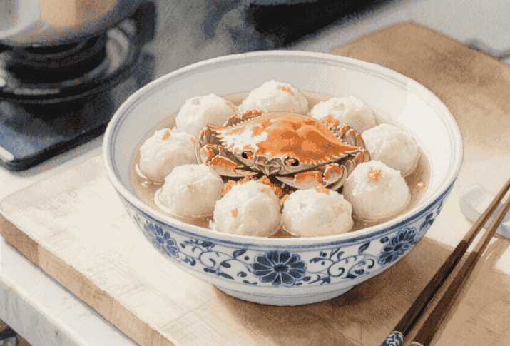 白蒲蟹黄鱼圆