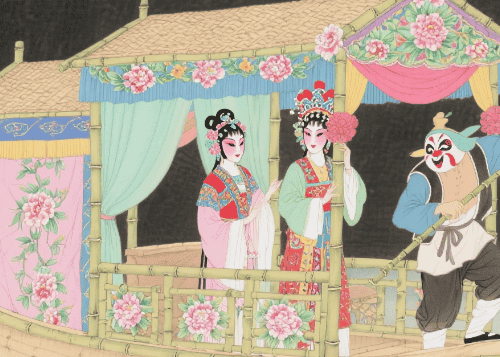 双人花船